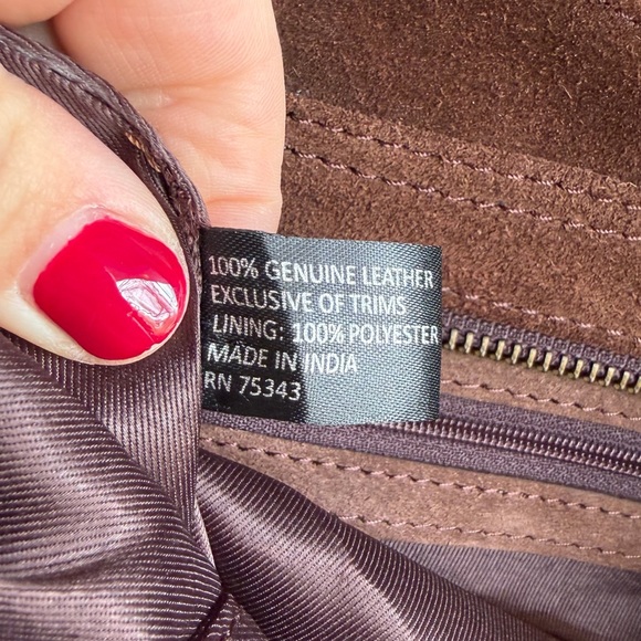 Chic Brown Suede Shoulder Bag - Picture 4 of 5